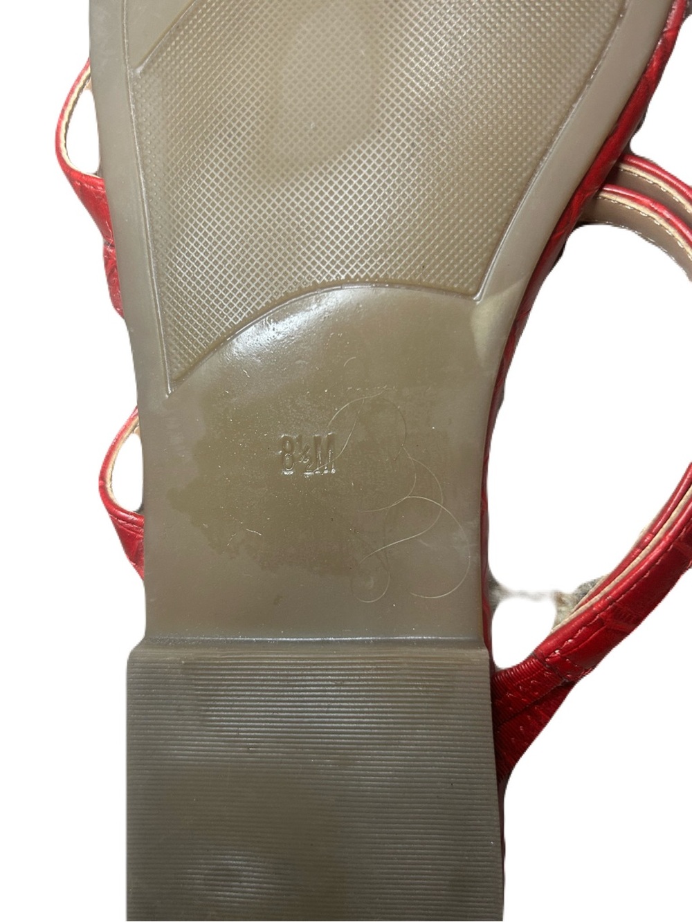 Marc Fisher Red Croc-Embossed Strappy Mules - Picture 5 of 7